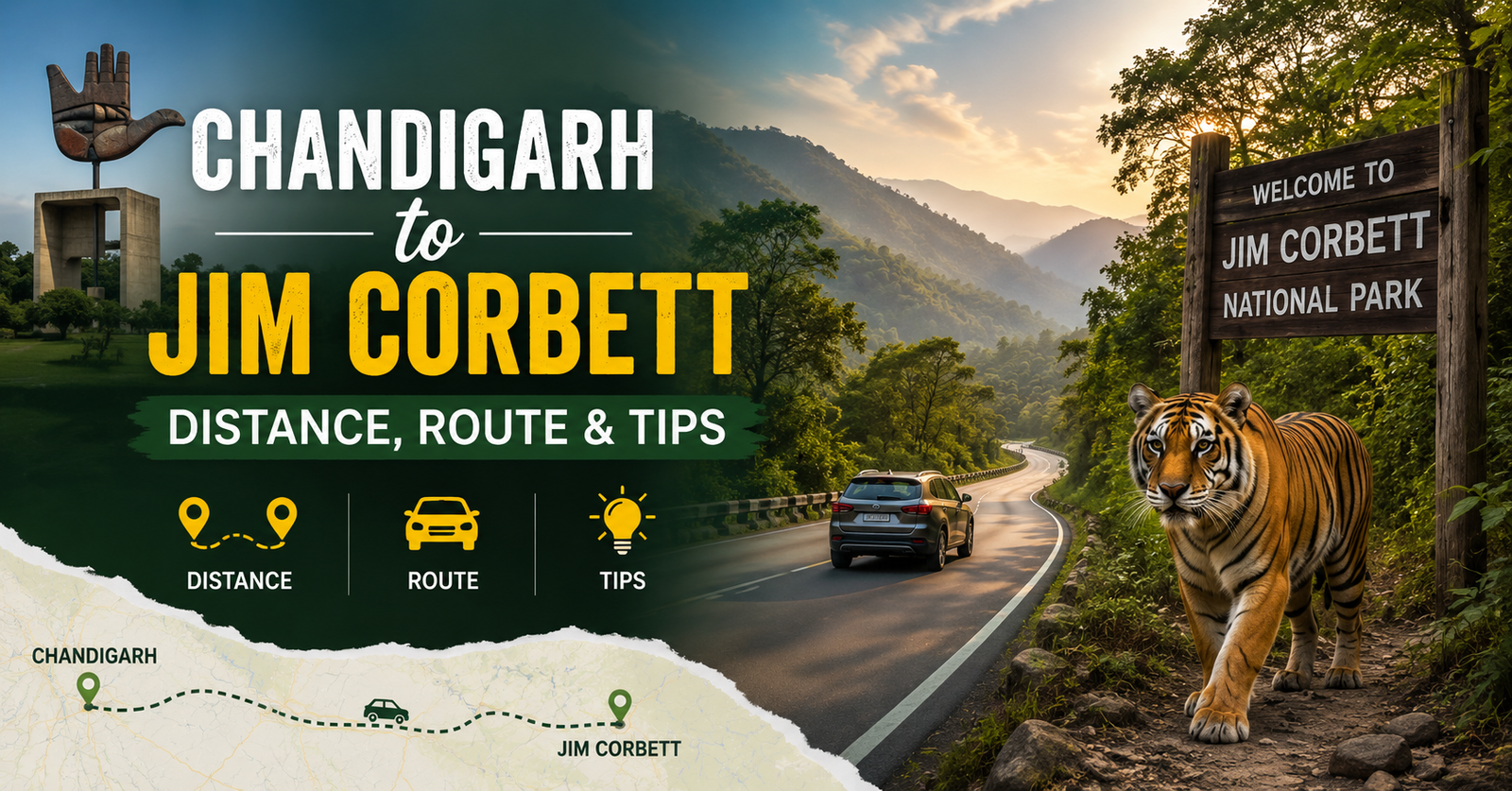 Chandigarh to Jim Corbett: Distance, Route &amp; Tips